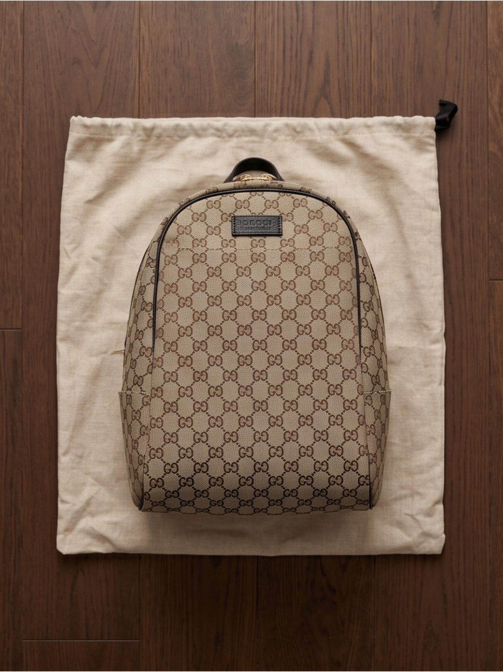 Gucci Monogram Travel Backpack Dark Brown